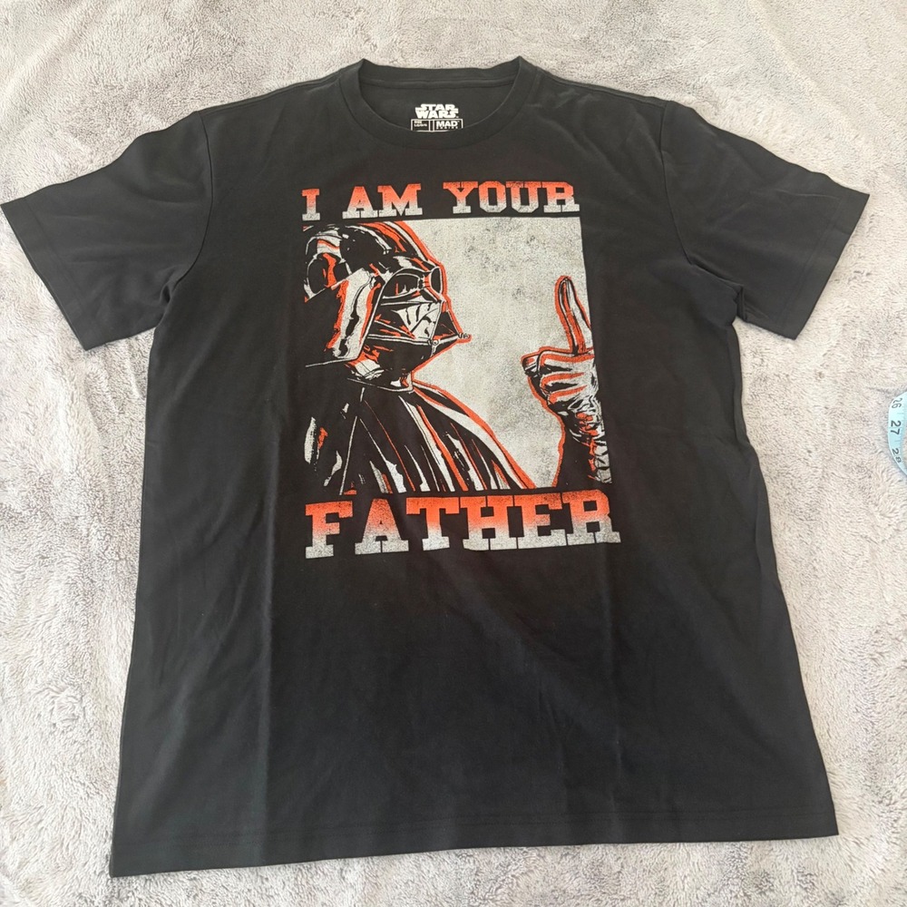 NWOT Star Wars Darth Vader I Am Your Father Graphic Tee Mens L Black Mad Engine